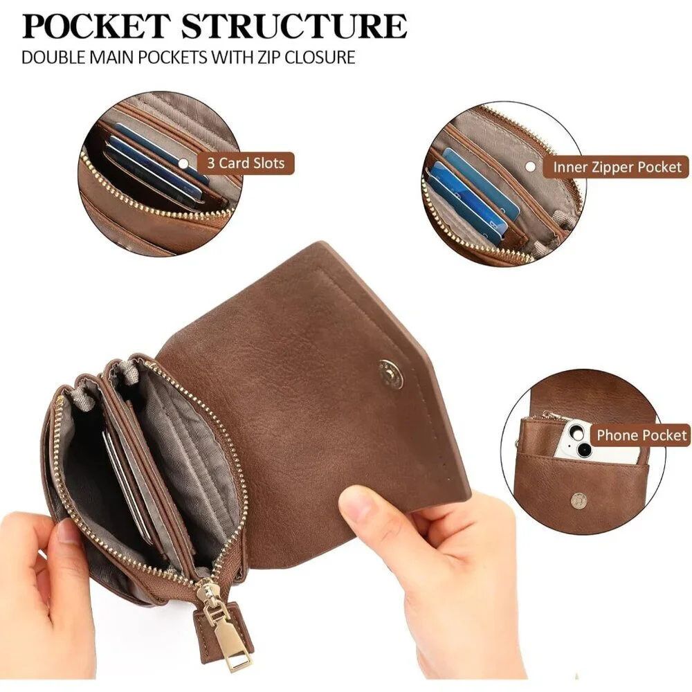 Small Leather Crossbody Bag Women Cell Phone Purse with Compartments